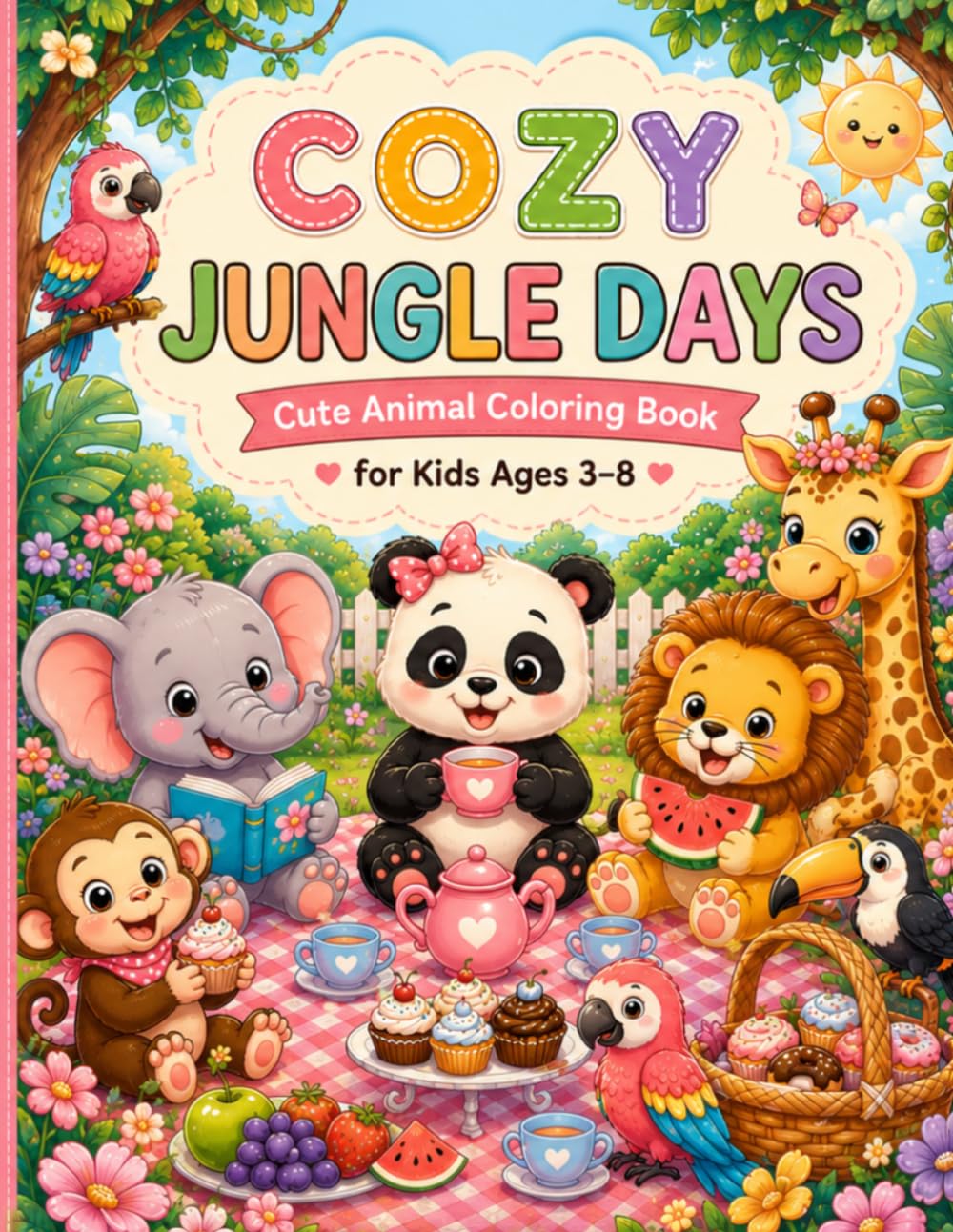 cozy jungle days: coloring book