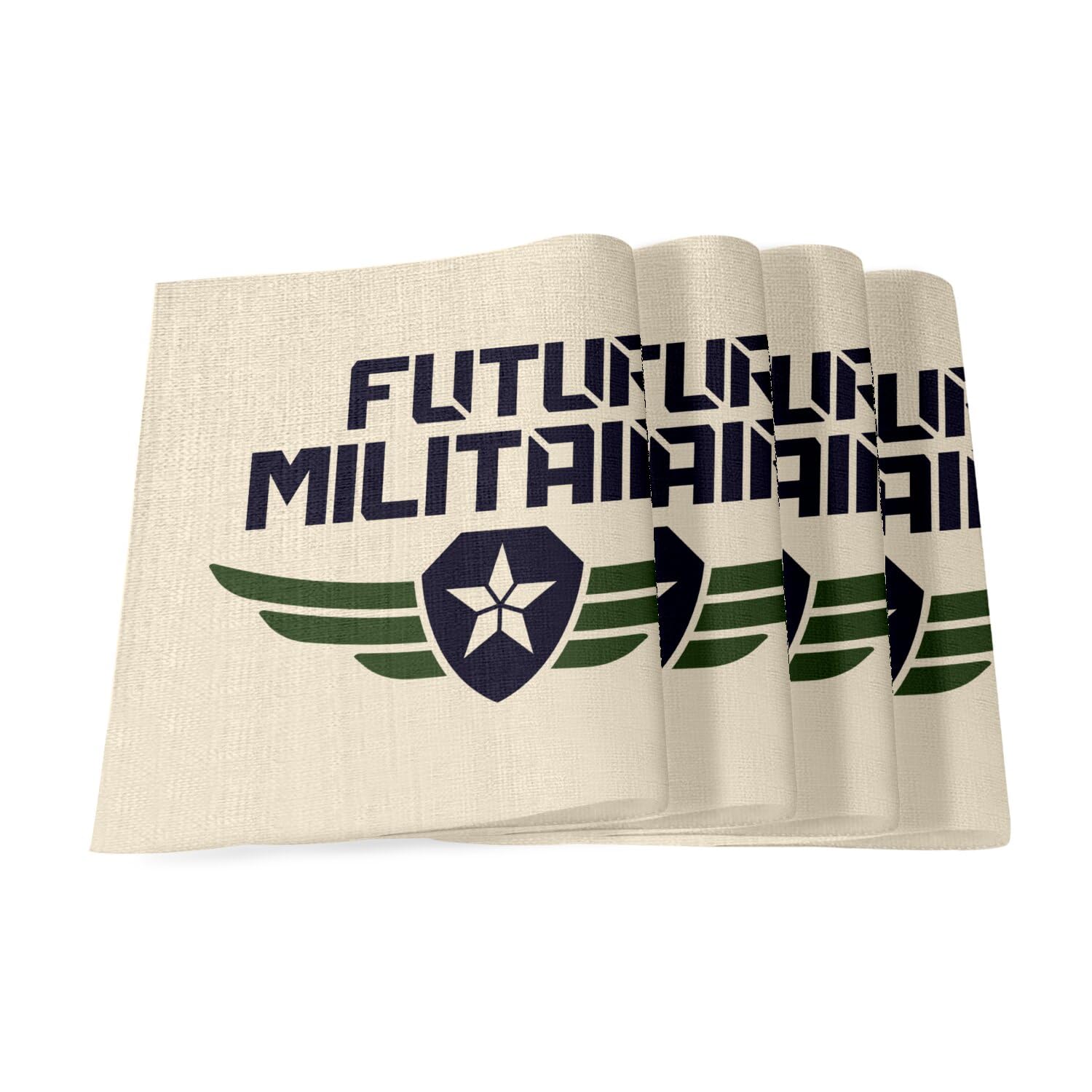 Sets de table en lin motif militaire armée avenir héros 40x28,5 cm