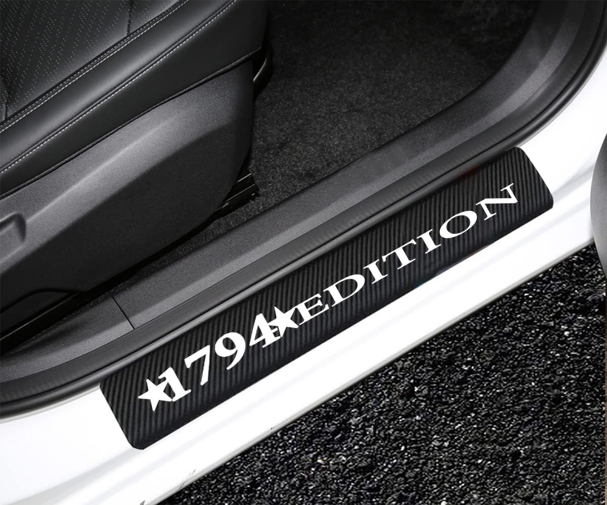 Oceokni 4Pack Car Door Sill Protectors,Carbon Fiber Front/Rear Door Sill Plate Guard Protectors fit for Tundra 1794