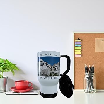 Personalized Travel Tumbler Add Custom Photo, Text, Name on Custom Mug - Print on Both Sides Insulated Customized for Men Women Tea Cup with Picture Message for Unique Gift