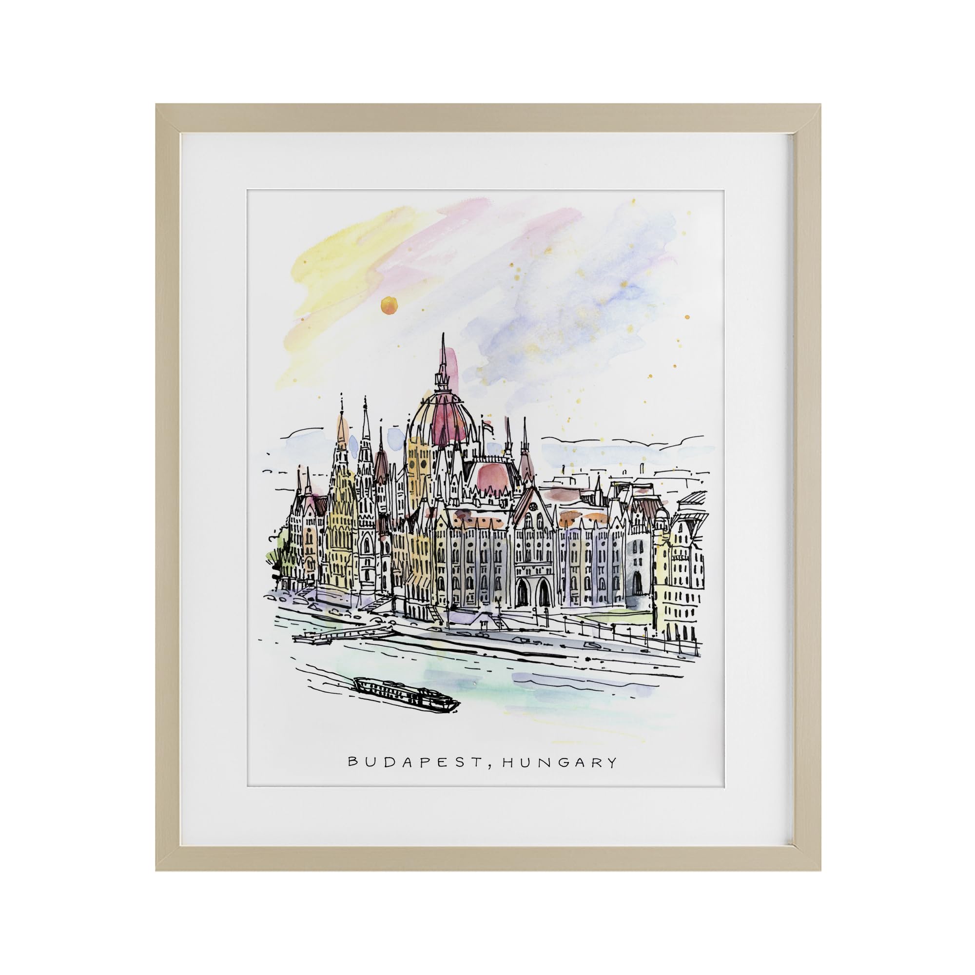 Budapest skyline affiche minimaliste pour sublimer le mur de votre bureau