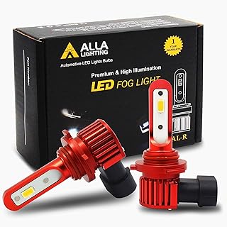 Alla Lighting Newest H10 9145 LED Fog Lights Bulb, 6000K Xenon White CANBUS Error Free PY20D Base 9140 9040 9045 9155 12V AL-R Vision 5200 Lumens Xtreme Super Bright Replacement for Cars, Trucks,
