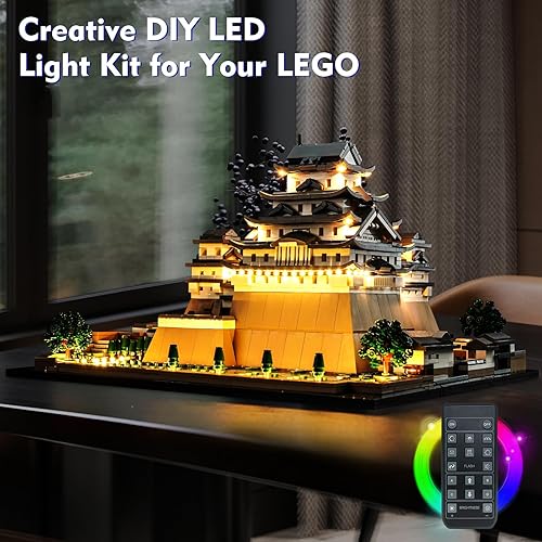 Miniatura 5 de Kit de luces LED compatible con Lego Himeji Castle 21060, Lego Architecture Castle Juego de iluminación de control remoto, accesorios compatibles