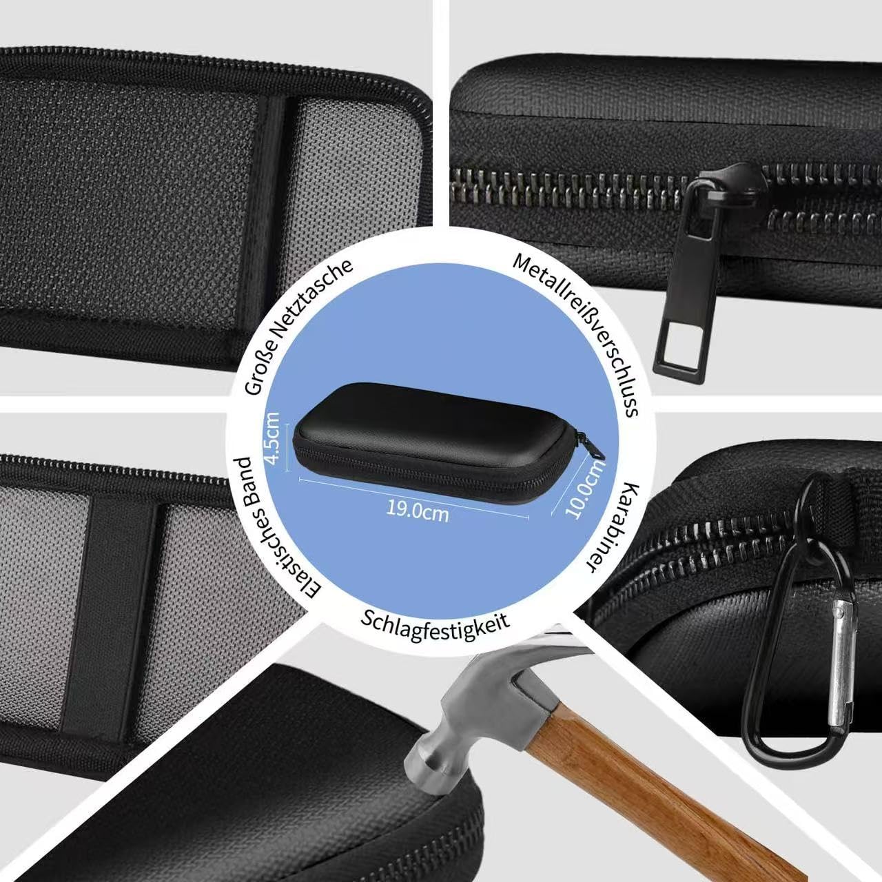Feuerfeste, robuste Schutztasche für unterwegs, hitzebeständig bis 6500 °F, wasserdichter Elektronik-Organizer für Anker/Jackery/RAVPower Powerbanks mit feuerfestem Reißverschluss.