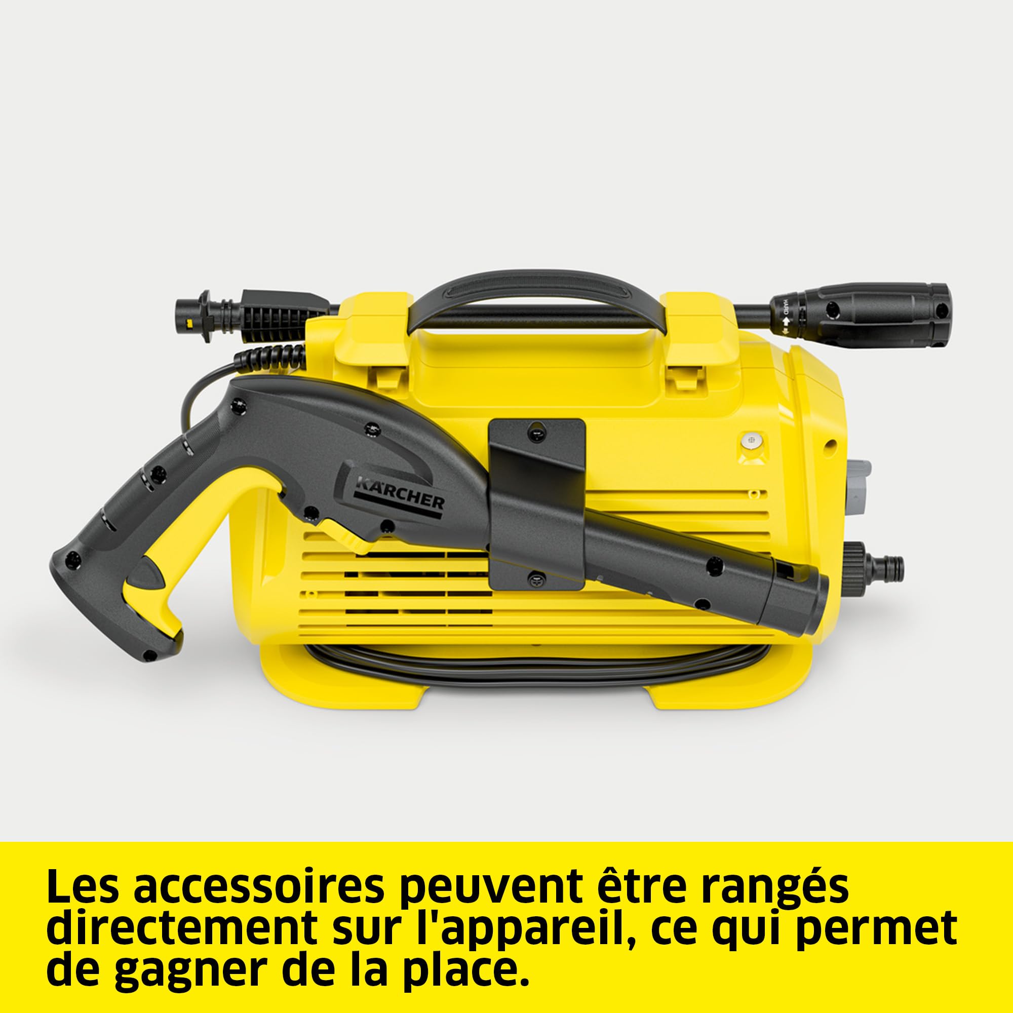 Kärcher Nettoyeur Haute Pression K 2 Horizontal VPS, Pression : Max. 110 Bar, Débit : 360 l/h, Surface : 20 m²/h, Filtre à Eau, Poids : 3,5kg, Flexible et Pistolet Haute Pression, Lance Vario Power
