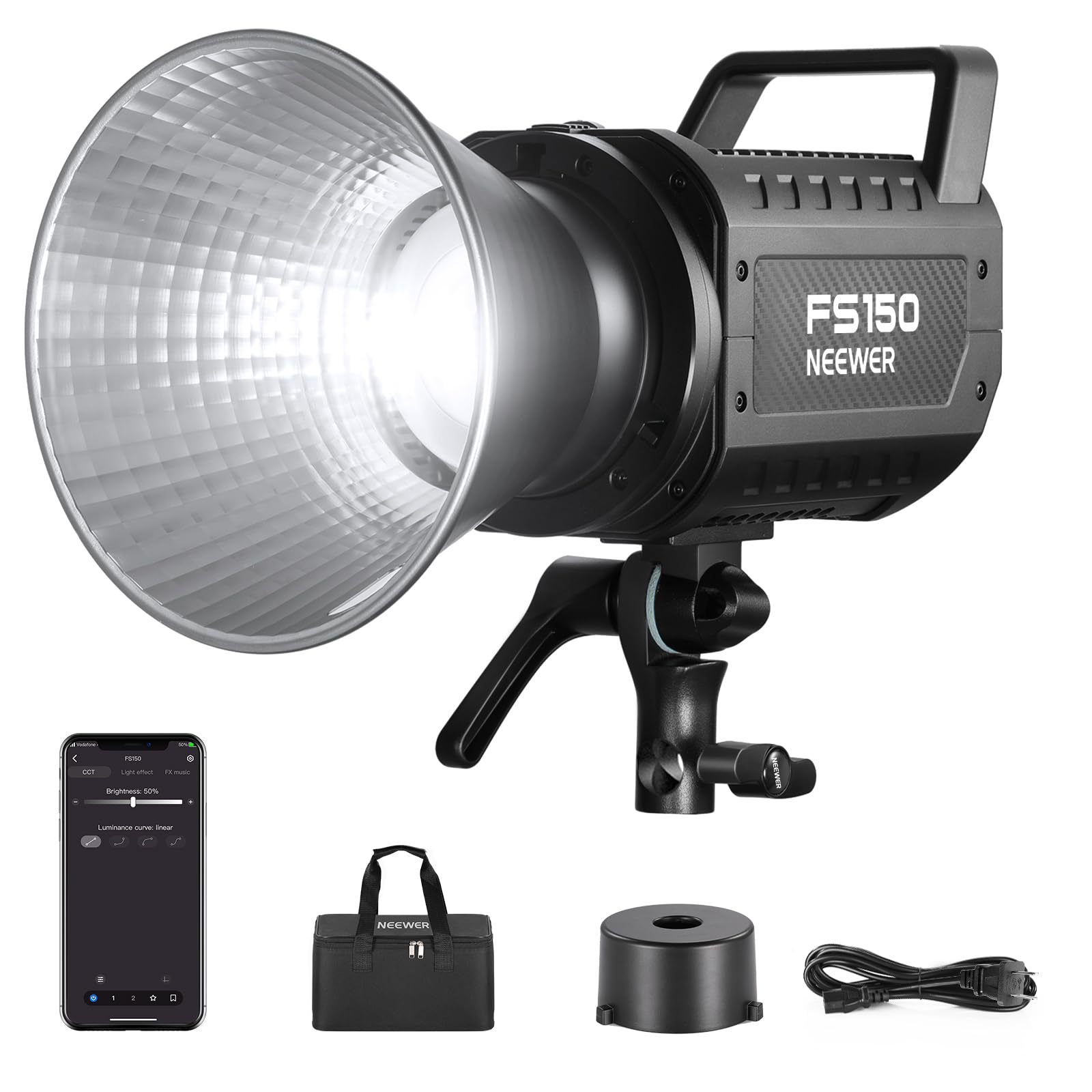 Amazon | NEEWER FS150 スタジオライト LEDビデオライト 2.4G/APP制御 