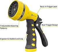 Vista 2 de AUTOMAN - Boquilla para manguera de jardín, boquilla de rociado de agua ABS con 7 patrones de riego ajustables de alta resistencia, antideslizante