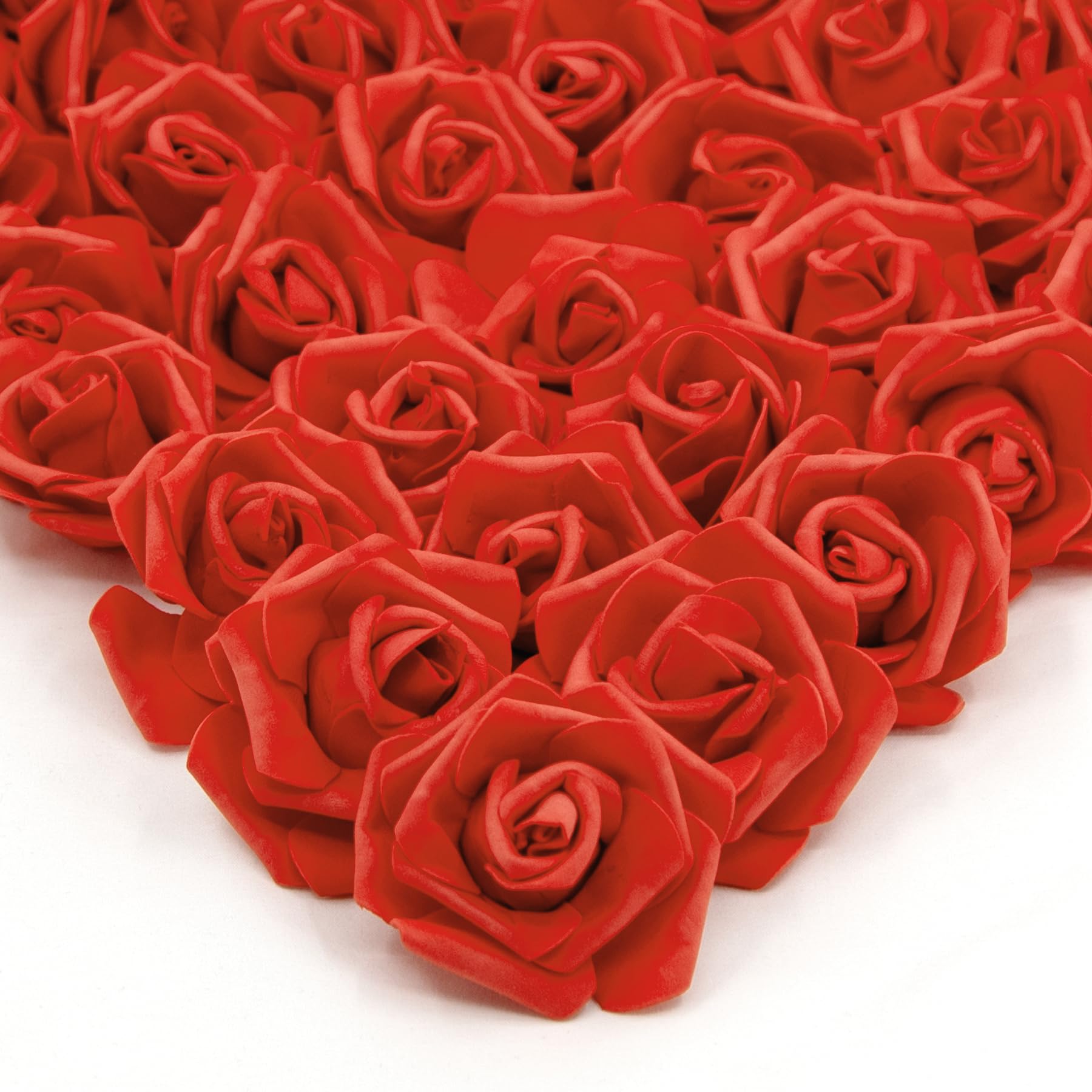 AUSTOR 200 Pcs Foam Rose Heads Artificial Flowers Bulk Foam Roses Red Artificial Roses Heads 3 inch Fake Rose Heads for Decoration Wedding Party Home DIY