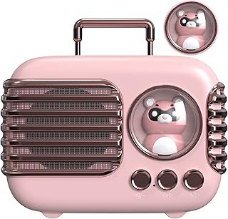 SpringFlora Wireless Bluetooth Speaker, Cute Mini Portable Speaker with TWS Pairing,Loud Sound,4H Playtime, Mic,TF/SD Card, Aux Line,Water-Proof for iOS Android Smartphone Home Office Gift Ideas Pink