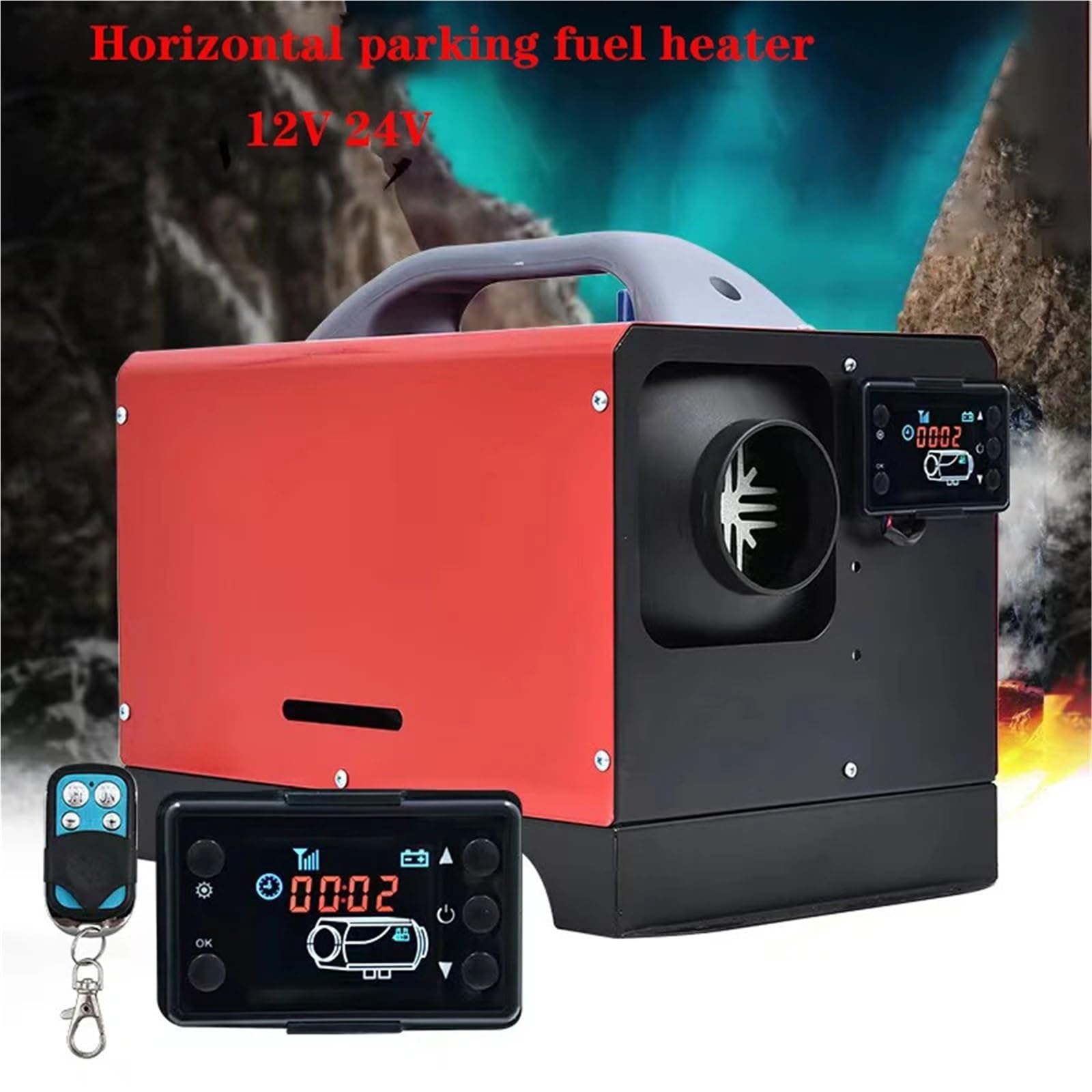 Nagrzewnica postojowa Ogrzewacz Postojowy Na Olej Napędowy 5-8 KW, Napięcie 12/24 V, Ogrzewanie Samochodowe Na Benzynę, Zdalnie Sterowany Przełącznik LCD nagrzewnica powietrza(24V)