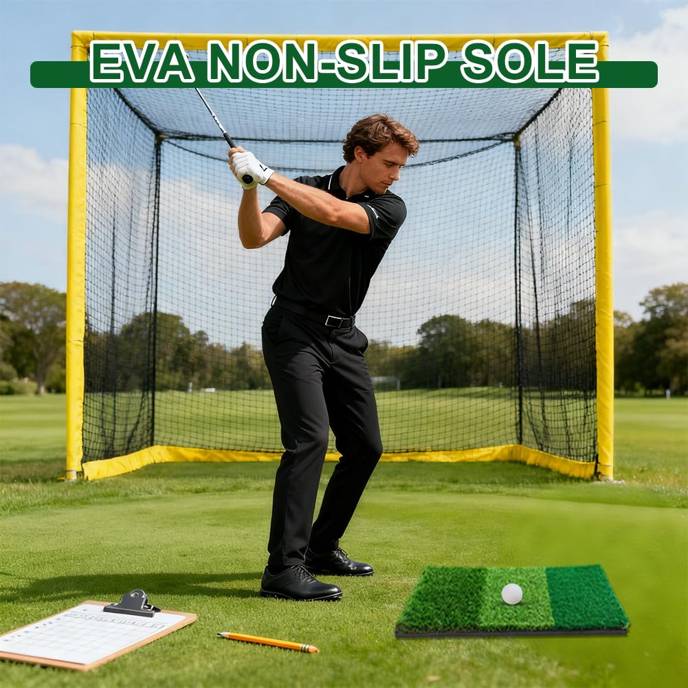 Tappetino da golf 3 in 1, 60 x 30 cm, con Lie strette, Rough e Fairway, per interni ed esterni, tappetino portatile da golf per guida, scheggiatura e allenamento