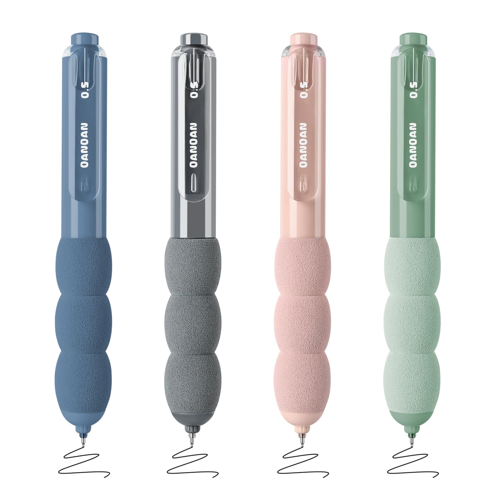 BAYTORY 4Pcs Small Retractable Gel Pens, Fat Pens for Arthritis Hands