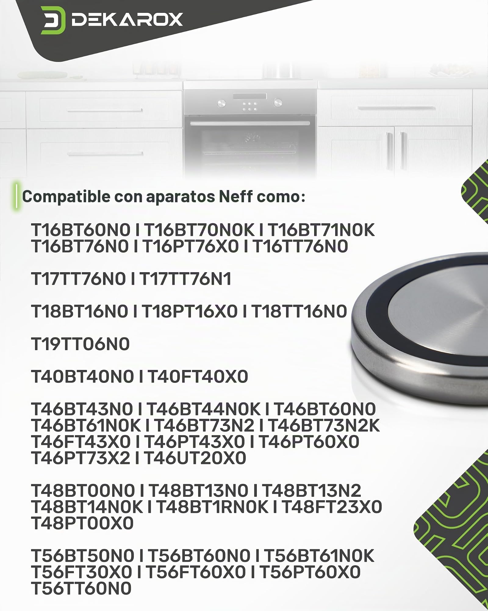 Botón giratorio TwistPad 50 mm de diámetro magnético para Neff 10004928 para placa de inducción, horno
