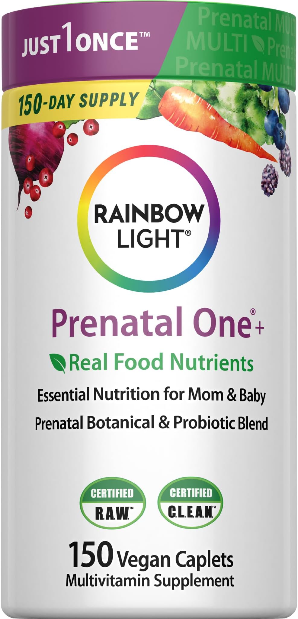 Prenatal One Multivitamin,150 Count, Folic Acid, Probiotic, Iron