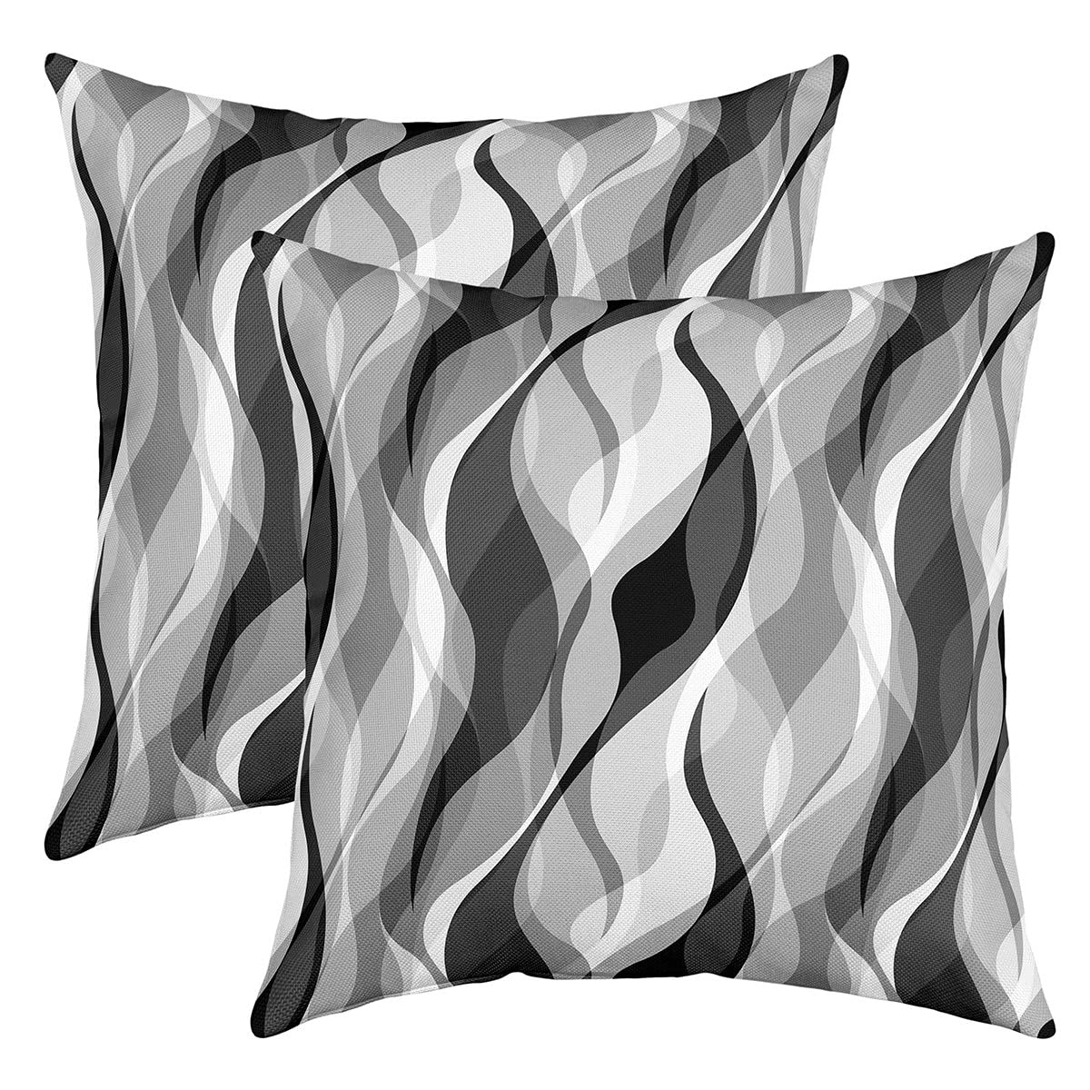 Loussiesd Grey Black Stripes Reversible Throw Pillow Covers Kids Geometric Pillow Covers Home Decor for Square Cushion Covers Set of 2 Modern Striped Art Abstract Art 18x18 Inch — image 1