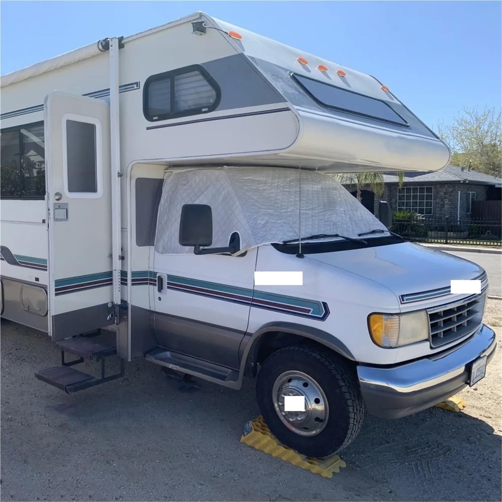 Parasoles Coche para Ford E450 Clase C 1997-2022, Cubierta De Nieve para Ventana RV, Parasol Delantero, Accesorios para Autocaravana, Parabrisas