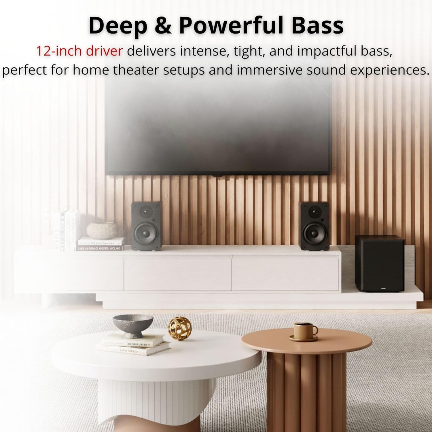 VULKKANO SUB12 Subwoofer attivo da 12 pollici, frequenza di 40 Hz - 200 Hz, 200 W