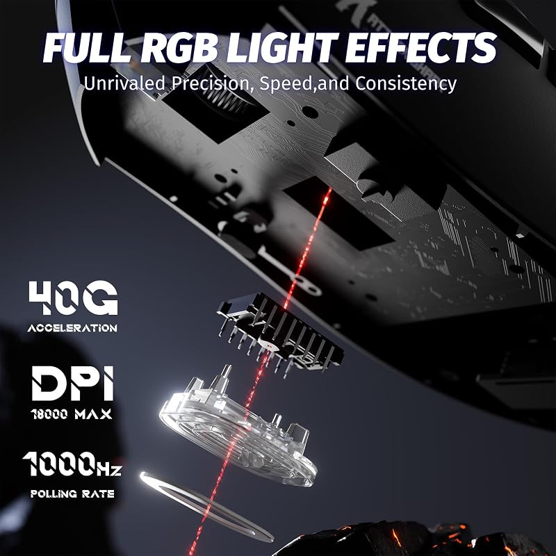 ATTACK SHARK X68 HE & R1 Gamer Billentyűzet-Egér Szett, 8000 Hz Gyorstrigger, 59g Szuperkönyű Vezeték Nélküli Egér, 18000DPI, RGB Háttérvilá