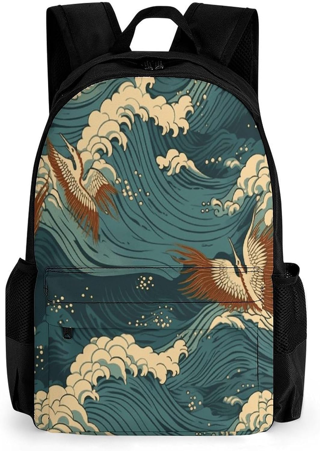 Japan Wave Wallpapers Backpack Daypack Travel Backpack | Lightweight Casual Laptop Backpack for Women Men Aesthetic Travel Bag for Weekender Business Hiking Outdoor