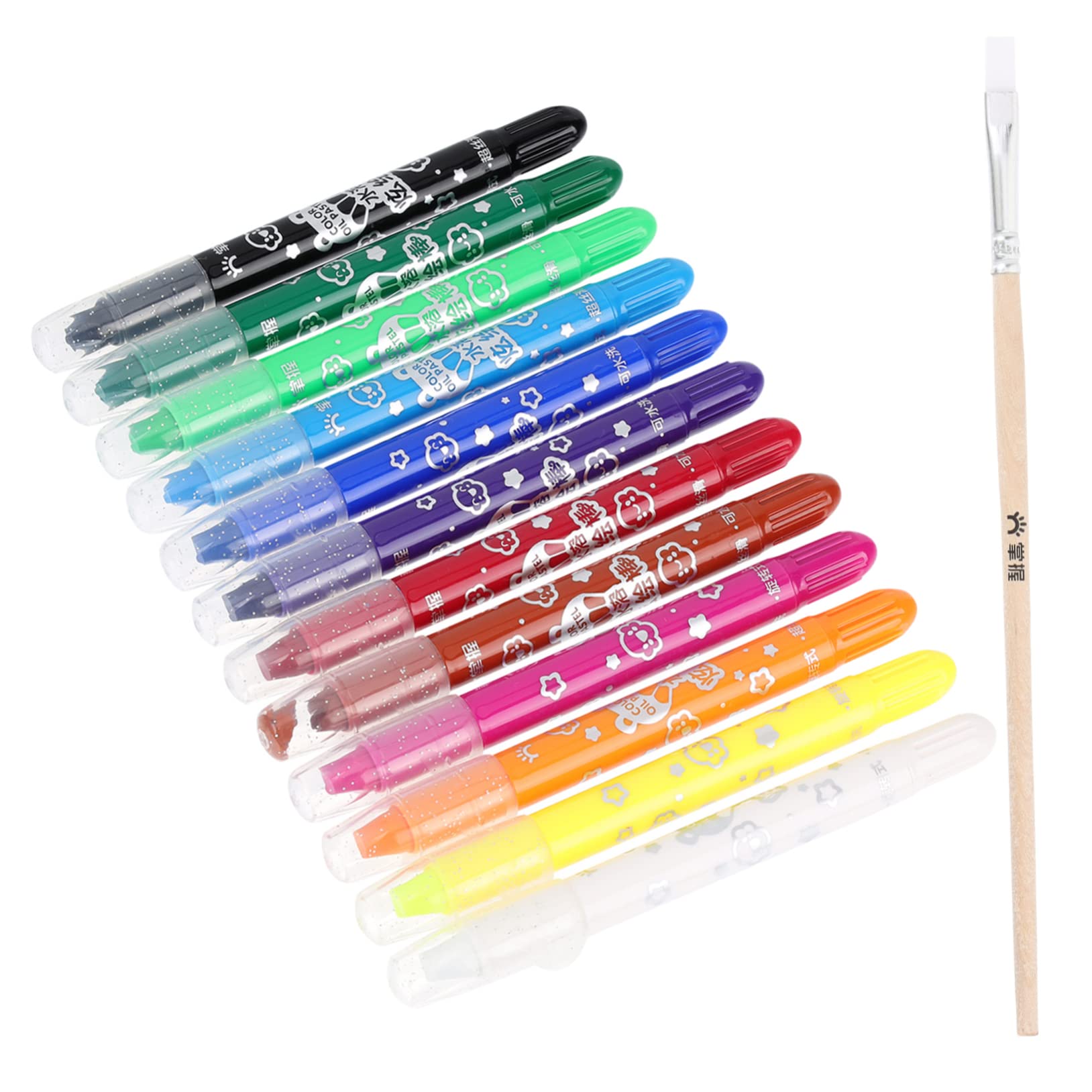 KONTONTY Crayons for Kids Jumbo Coloring Crayons Oil Pastels 12pcs Set for Toddlers Drawing Painting