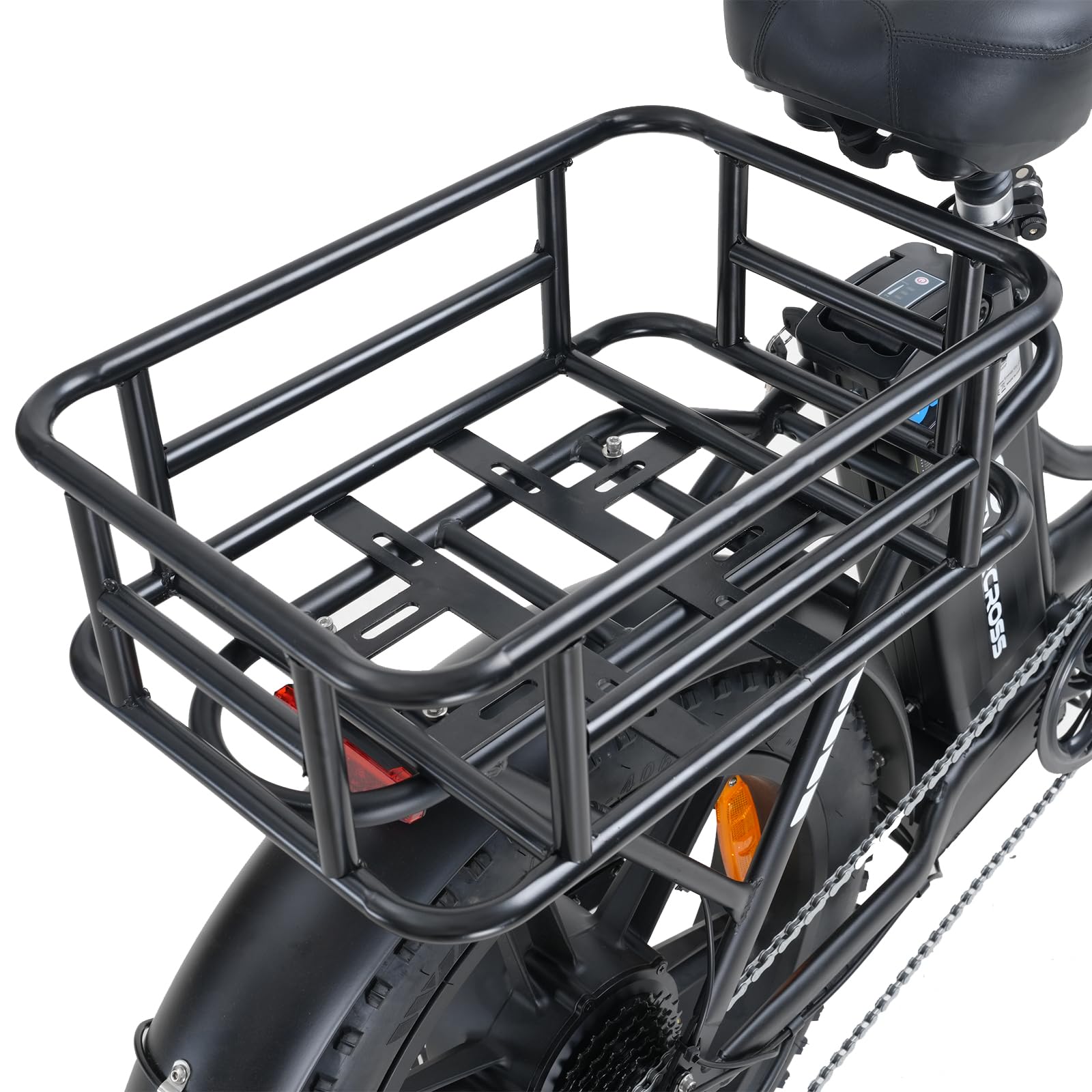 Panier Arrière Vélo Électrique Noir En Fer Étanché – Compatible EK6 EK8S EK28 – Courses, Chien, Boîte Déjeuner