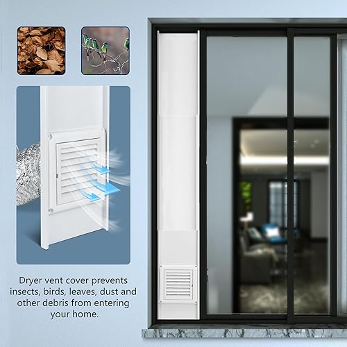 Miniatura 7 de Pearwow Kit de ventana de ventilación de secadora para manguera de ventilación de secadora de 4 pulgadas de diámetro, kit de ventilación ajustable