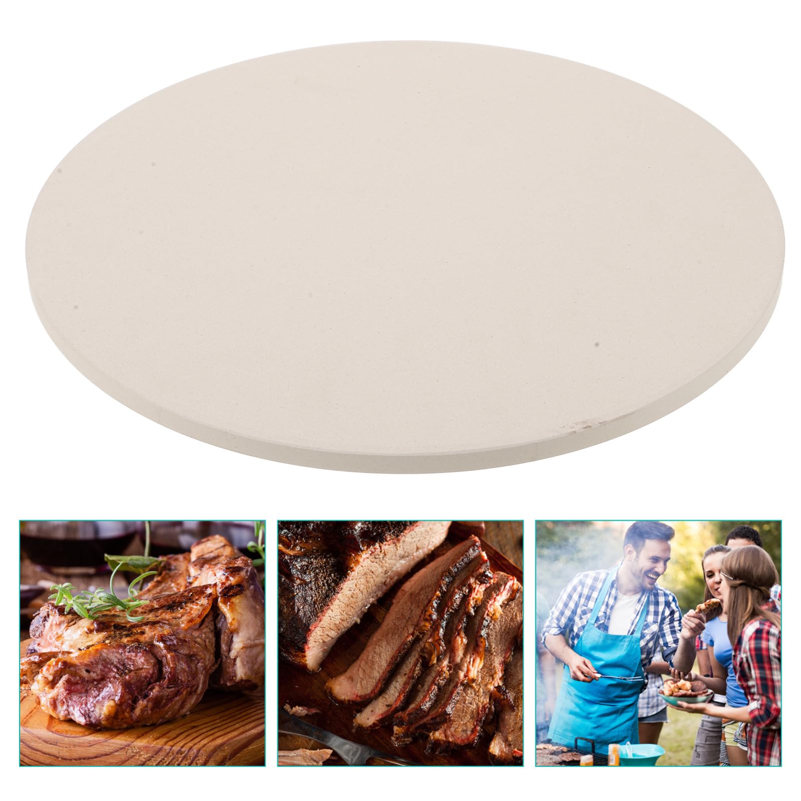 Pietra da Forno Rotonda in Cordierite 28 Cm, Teglia per Pizza e Pane Antiumidità, Strumento di Cottura Resistente al Calore per Forno Domestico e Griglia