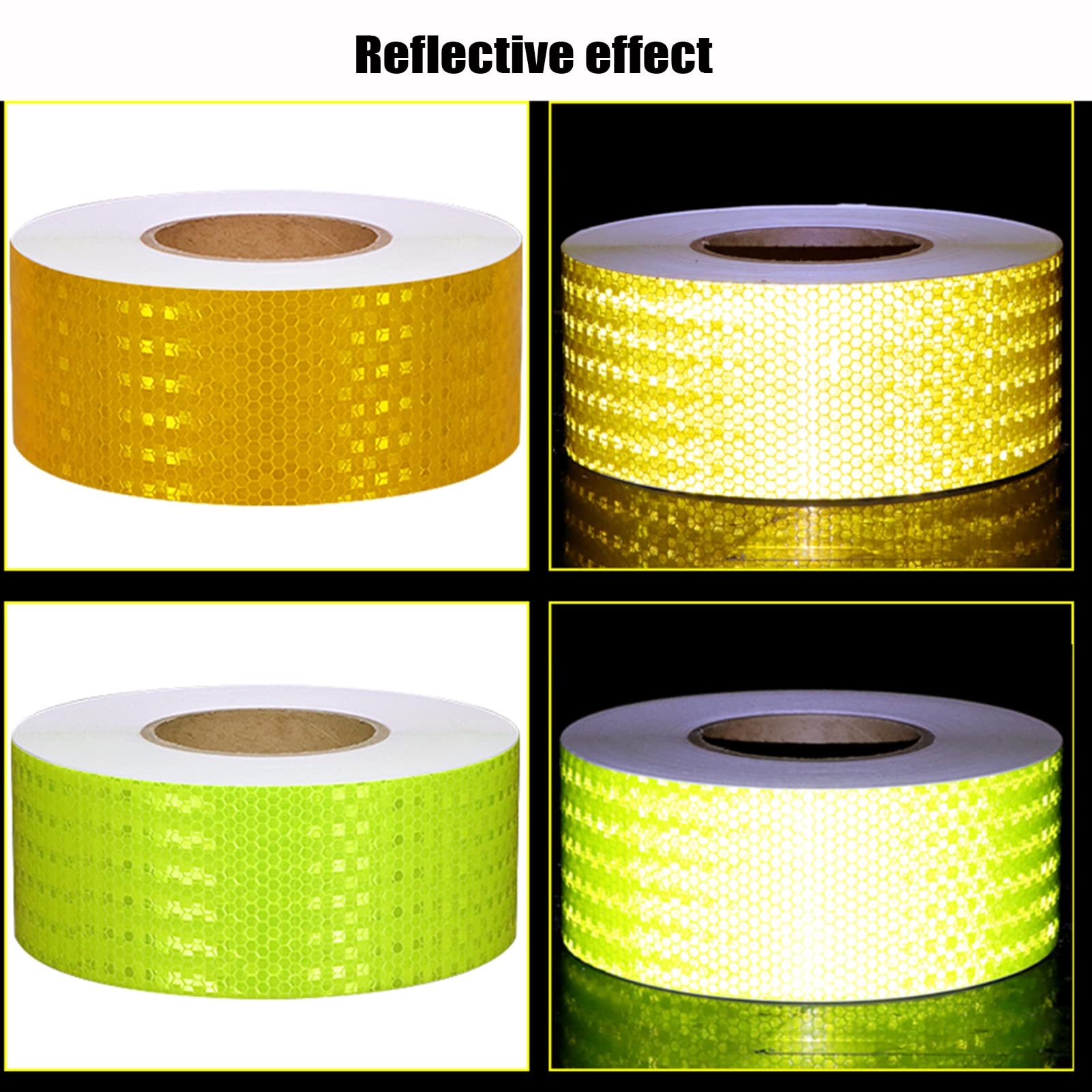 YIDAX Cinta Reflectante, Cinta De Advertencia De Peligro, 50M x 7cm Cinta De Seguridad Impermeable para Remolques, Camiones, Automóviles, Cinta De Marcado