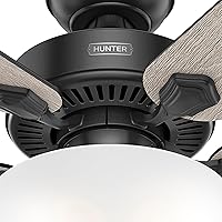 Vista 9 de Hunter Swanson 51738 - Ventilador de techo interior de 52 pulgadas con luz LED, para dormitorio, sala de estar o cocina, montaje estándar, sin