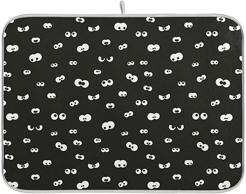 Spooky Eyes Drying Dish Mat Washnable Absorbent Kitchen Counter Top Mat Drying Matt Kitchen Counter Tapete Para Cocina 16'' x 18'' disponible en Yaxa Peru