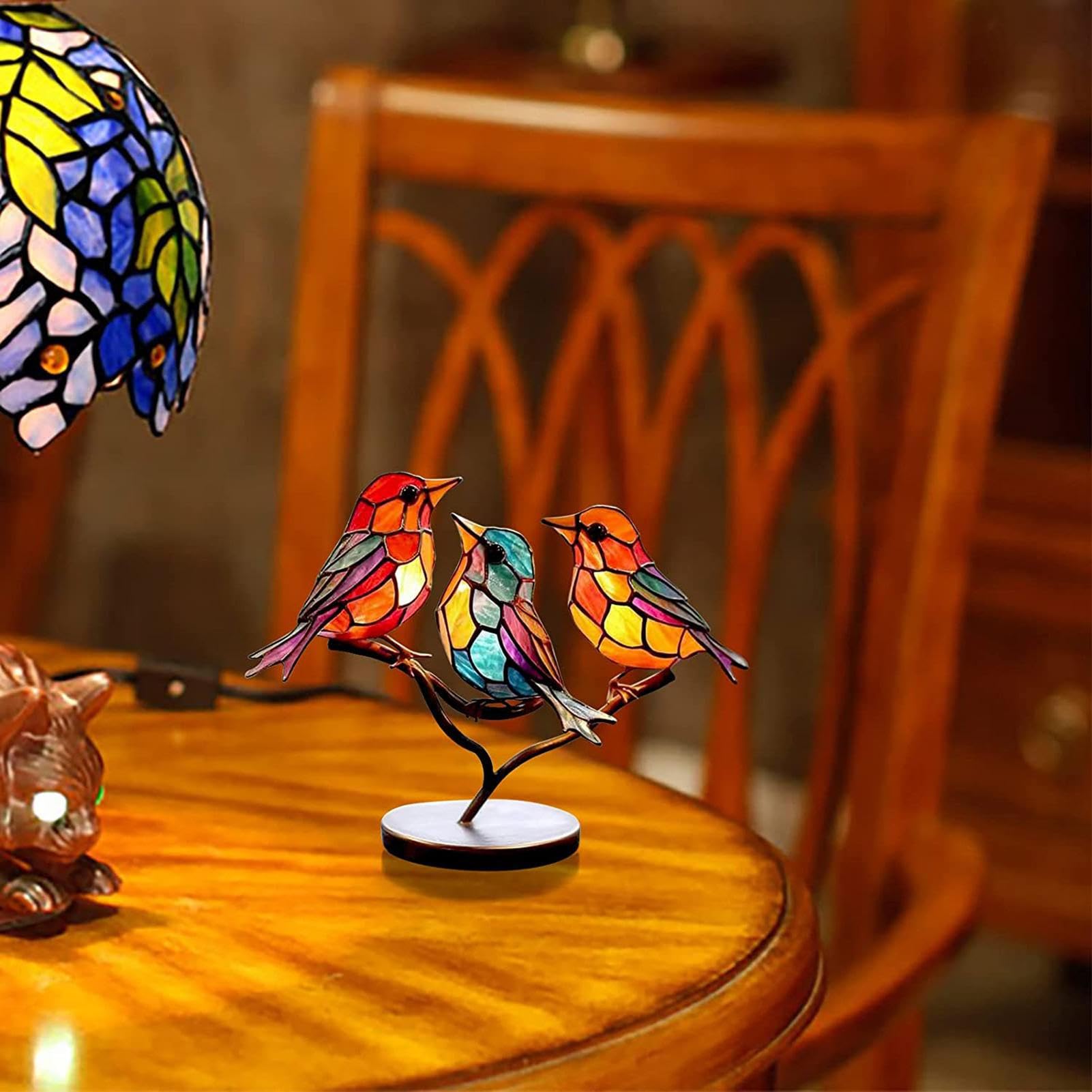 Amazon.co.jp: SAEYZ 枝の上の鳥 小鳥 置物 鳥の置物 アクリル