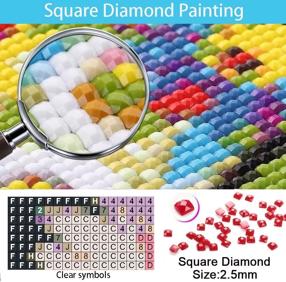 5D kwadratowy diamentowy obraz budzik 60x80cm-36089