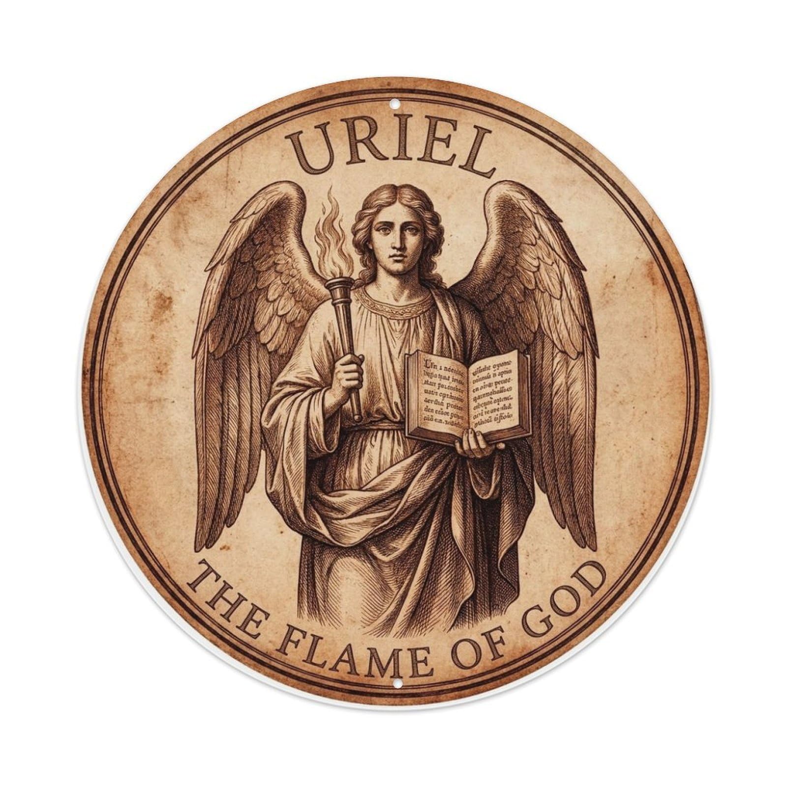 The Flame of God Holy Fire Archangel Uriel Metal Tin Sign