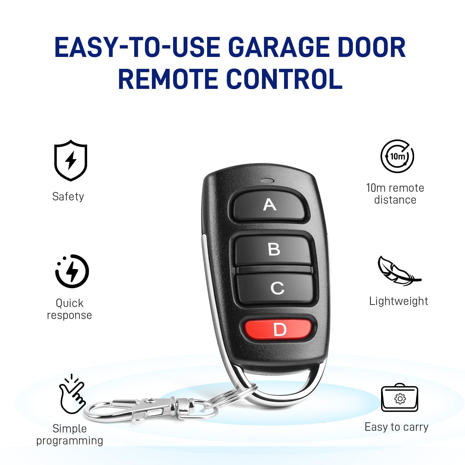 3 Stück Fernbedienung Garagentor 433 MHz Universal Garagentoröffner mit 4 Kanäle Klonen Handsender Garagentor Duplicator Garage Door Opener Kabellose Schlüsselbund Ersatz Fernschalter
