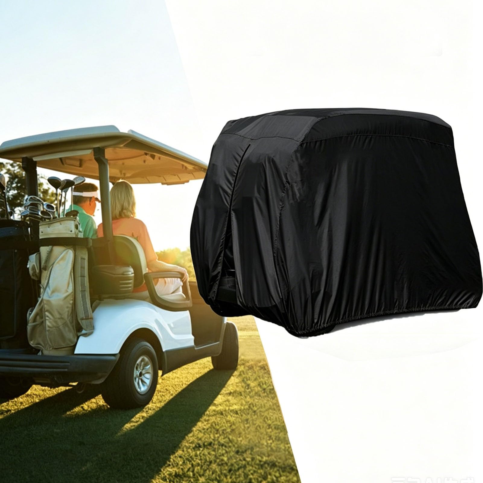 Alomejor Golf Cart Abdeckung 210D Oxford, Klettverschlussgurte für (M)
