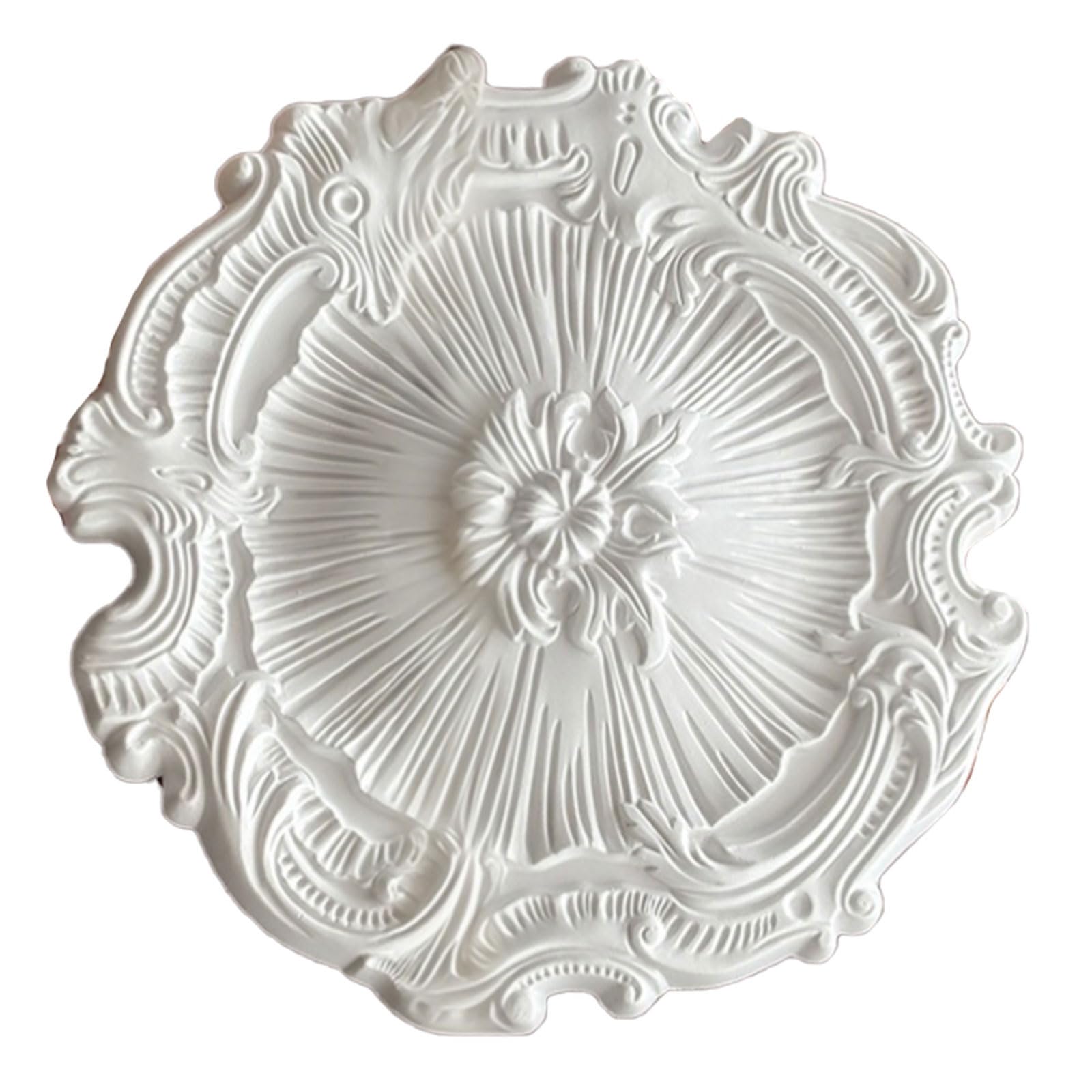Foelanne White R Pu White Ceiling Light Medallion Multiple Sizes For Fan Decoration(,44Cm)
