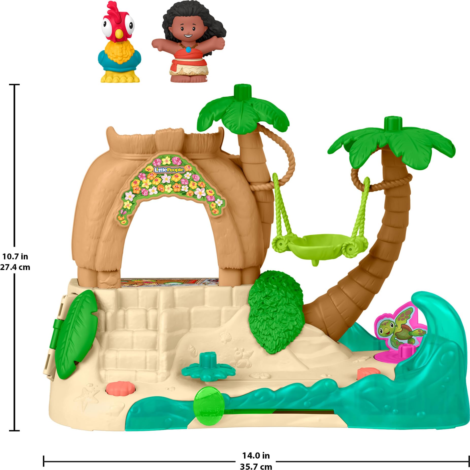 Fisher-Price Little People JGP44 giocattolo per bambini Disney Principessa Vaiana Adventure Village Set da gioco con personaggi per giochi di ruolo, bambini dai 18 mesi in su
