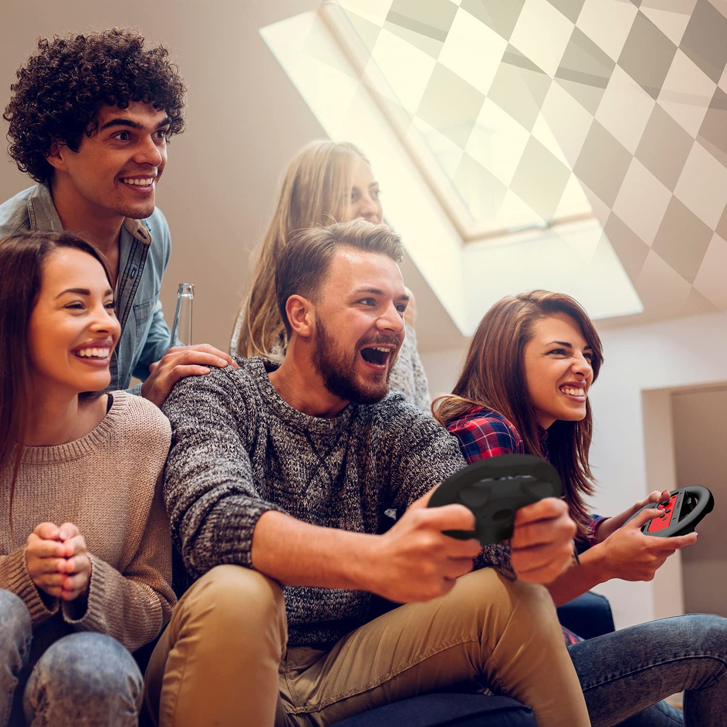 Orzly Steering Wheels for Nintendo Switch & OLED JoyCons, Racing