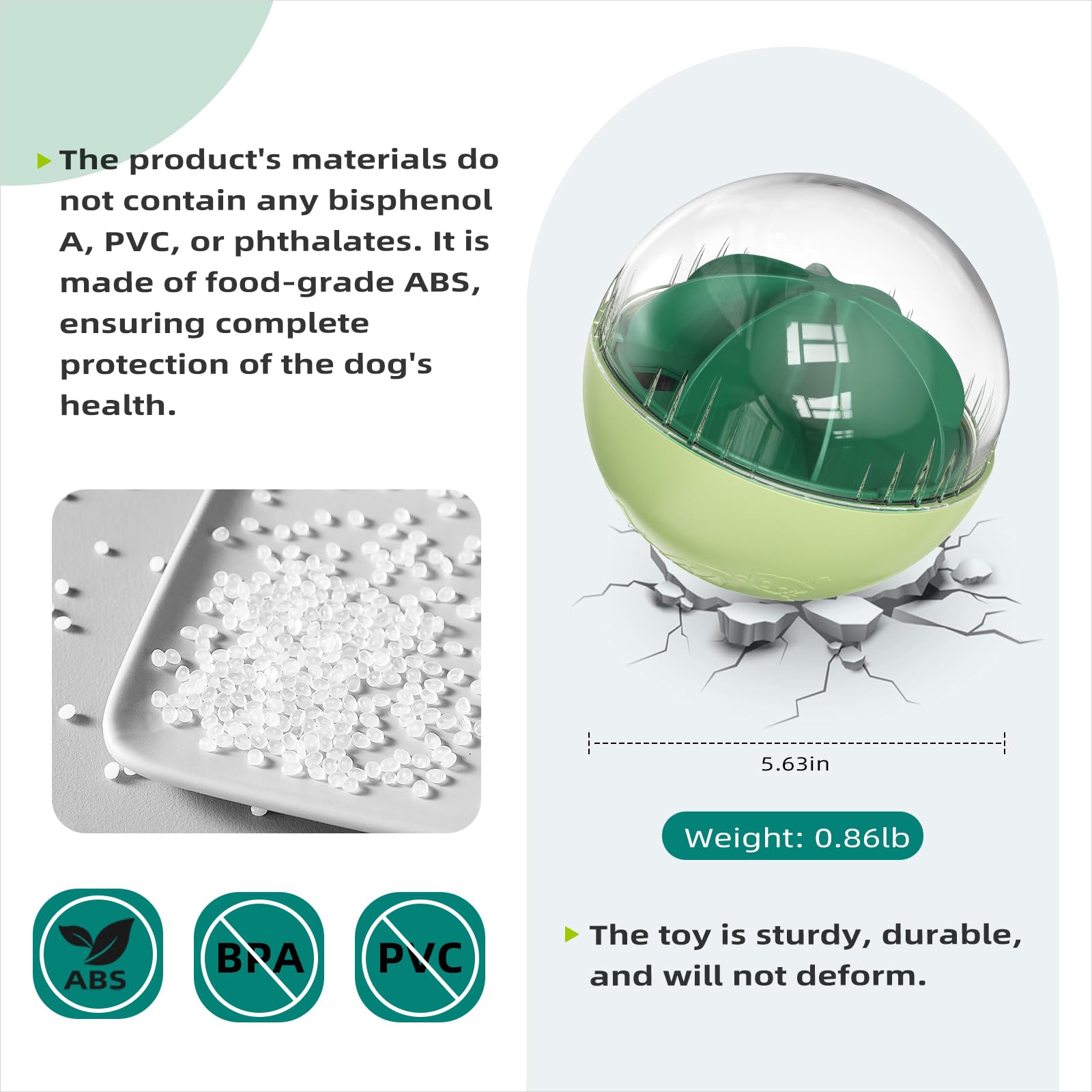 KADTC Balle distributeur de friandises pour chien extra large – Vitesse de distribution de nourriture réglable – Jeu d'esprit pour chiot – Mangeoire lente pour chiens de taille moyenne/grande/extra