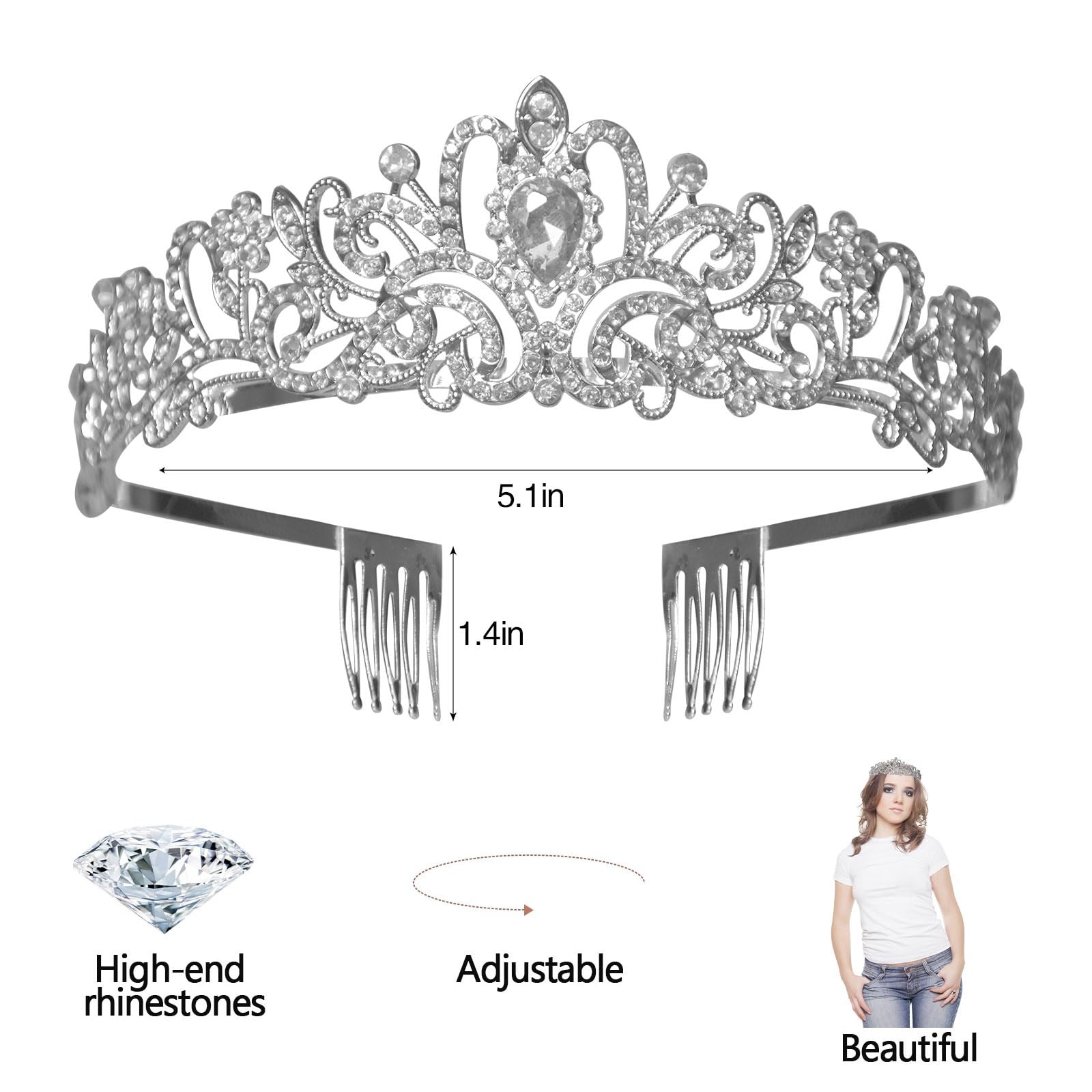 Mom to Be Baby Shower Decorations, Mommy to Be Crown and Sash Mother to Be Sash Baby Shower Boy Mommy to Be Sash and Tiara Set for Boys and Girls (Silver)