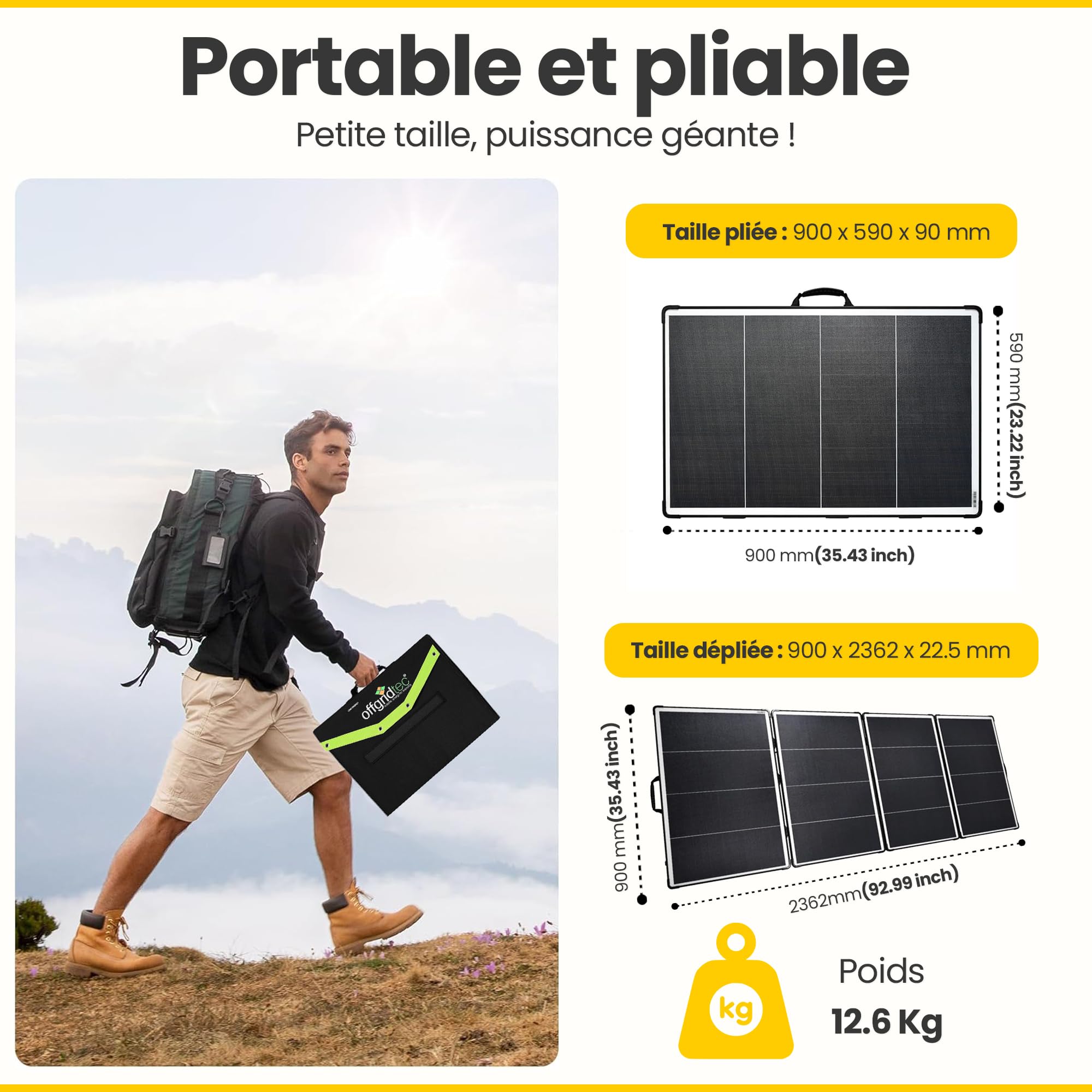 Offgridtec FSP-Max 400W 36V Panneau solaire pliable en mallette