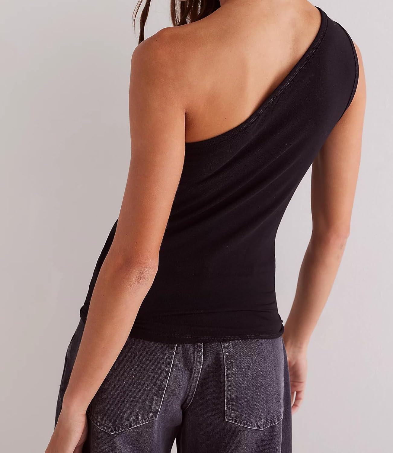 One Shoulder Tank Tops for Women Summer Solid Slim Fit Going Out Tops Casual Sleeveless Y2k Cute Shirts - Image 3