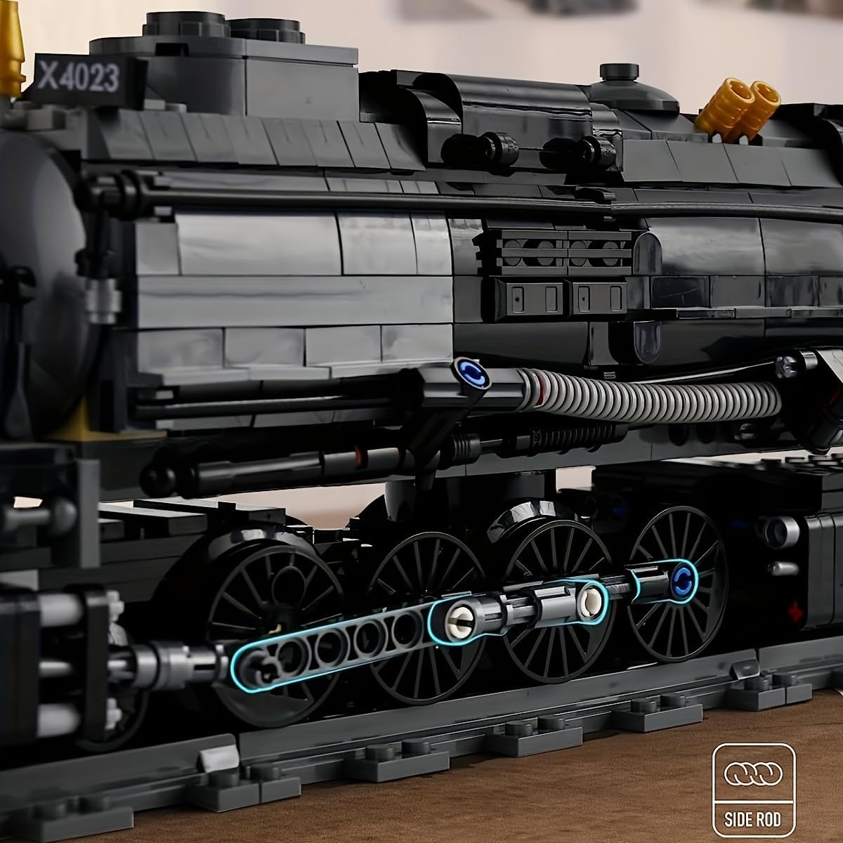 Badboy Steam Train Building Kit, Collectible Steam Locomotive Display Set, Large Train Set with Train Tracks, Top Present for Train Lovers (1608 PCS)