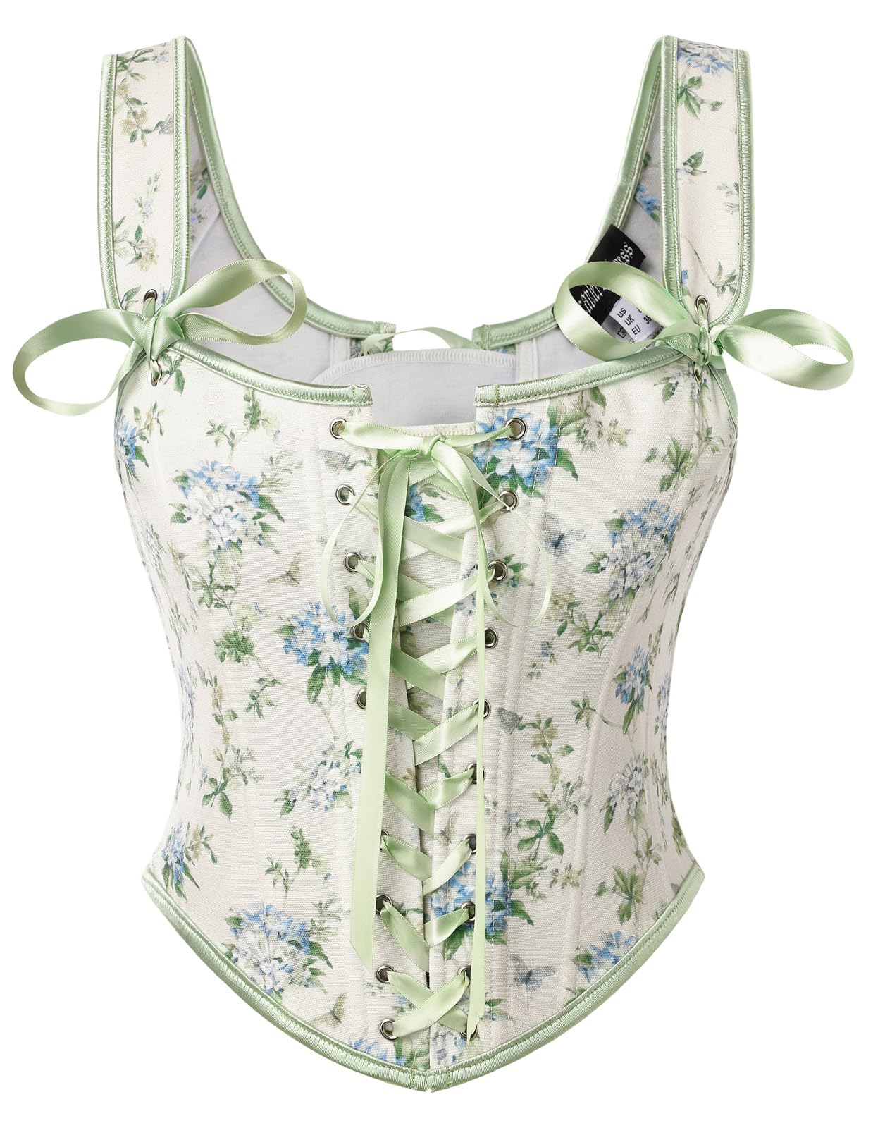 SCARLET DARKNESS Corsetto Rinascimentale Scollo U Bustier Lacci Floreale