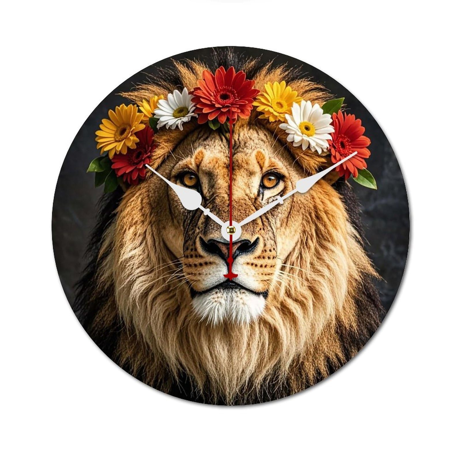 Horloge murale lion en bois : offrez un cadeau déco unique pour une pendaison de crémaillère