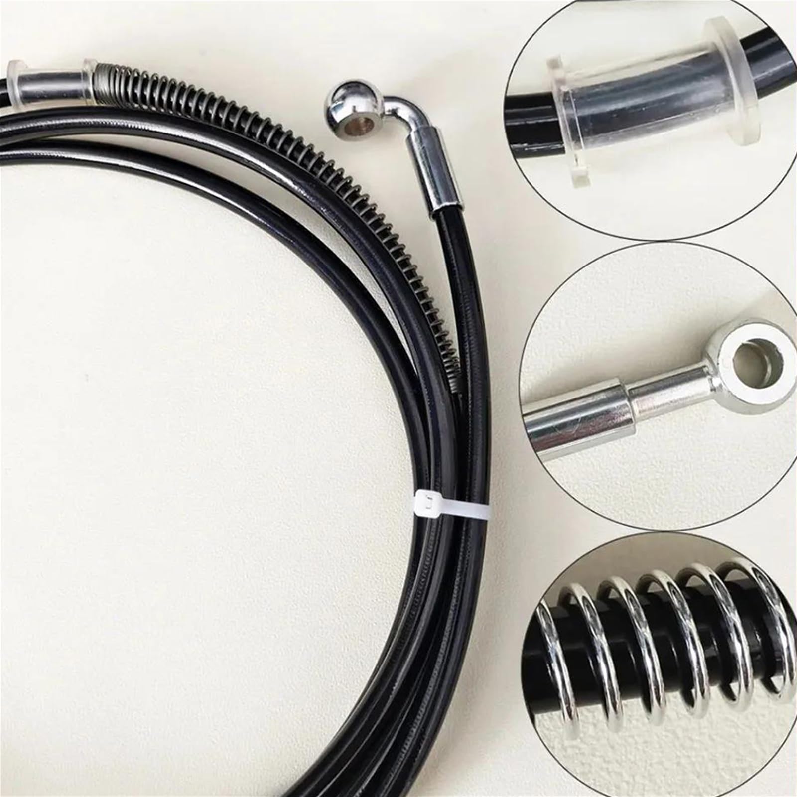 Línea de Embrague y Freno Cable De Freno para Motocicleta, Manguera Embrague, 30-350 Cm, M8-M10, Tubo Aceite Hidráulico, 90°-90°, Accesorios(3500mm)