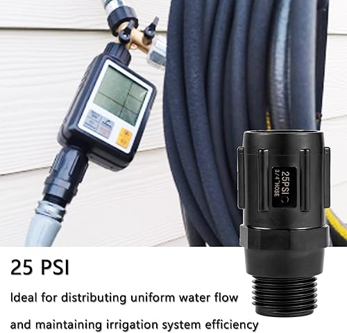 Miniatura 5 de Regulador de presión de manguera de jardín de 25 PSI, 34 "FHT × 34" MHT, reductor de presión, ideal para sistema de riego por goteo, regulador de