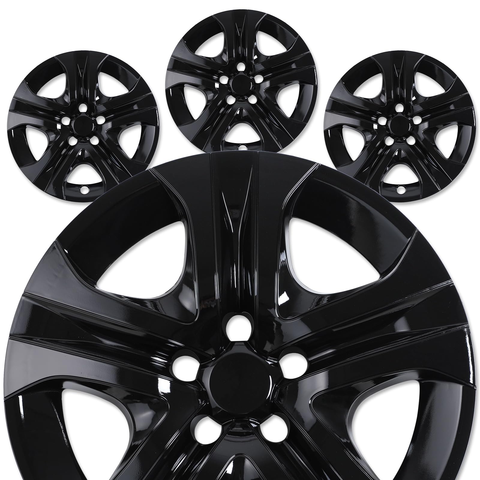 AUTOFREE 17” Wheel Rim Cover for Toyota RAV4 2013-2018,Snap on Design Hubcaps Fit for Steel Wheels,PP Material Hub caps-17 Inch Black Lacquer