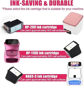 Replacement Ink Cartridge(No Machine) for Nail Printer, 3D Color Ink with Vivid HD Output for Nails, for DIY Nail Art Enthusiasts and Professional Nail Art Equipment Machine NP200