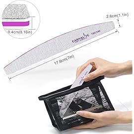 Canvalite Nail Files for Natural Nails 180/240 Grit Emery Board for Nails Styling Tools for Home and Salon Use 10 PCS